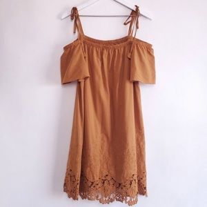 Madewell Eyelet Cold Shoulder Lace Mini Dress